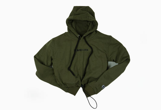 Icon Crop hoodie (Military Green)