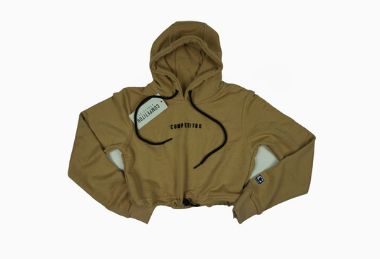 Icon Crop hoodie (Tan)